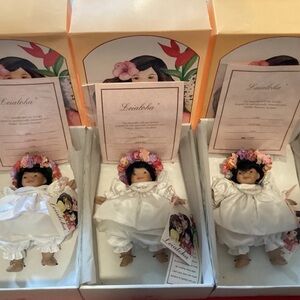 PAULINE BJONNESS JACOBSEN DOLL ANGELS LOT OF 3 HAWAIIAN LEIALOHA PORCELAIN LINA